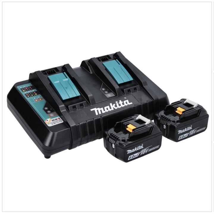 Produktbild Makita DML 810 PG Akku LED Flächenlicht 18 / 36 V ( 2 x 18 V ) 5500 lm IP54 + 2x Akku 6,0 Ah + Doppe (5500 lm)