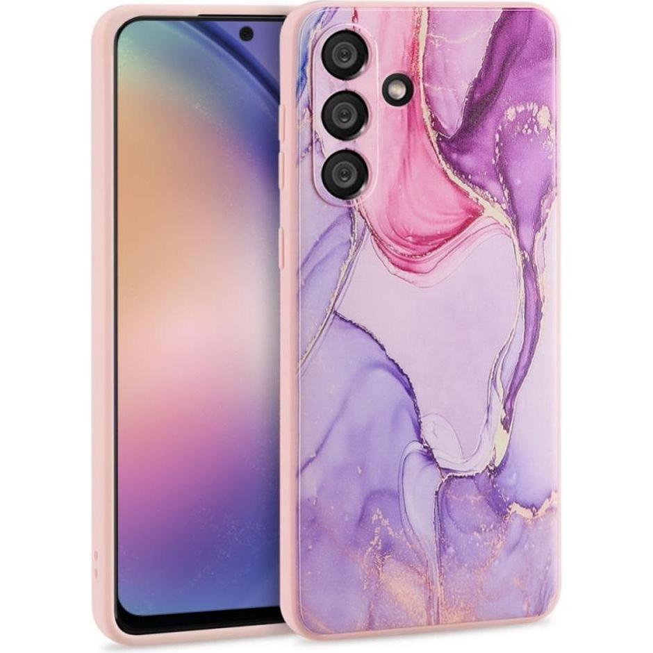 Tech-Protect Protect Etui Mood Samsung Galaxy A54 5G Buntes Marmor (Samsung Galaxy A54 5G), Smartphone Hülle, Weiss