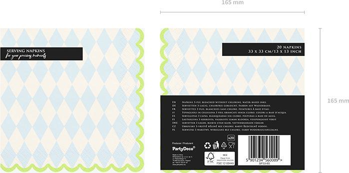 Immagine prodotto Partydeco Napkins (20 x, 16,5 x 16,5 cm)