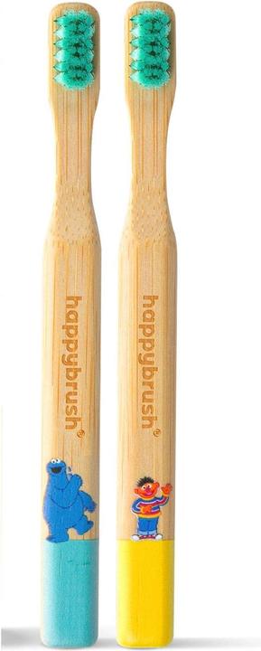 Produktbild happybrush Handzahnbürste Bambus Sesamstrasse Soft (Weich, 2 x)