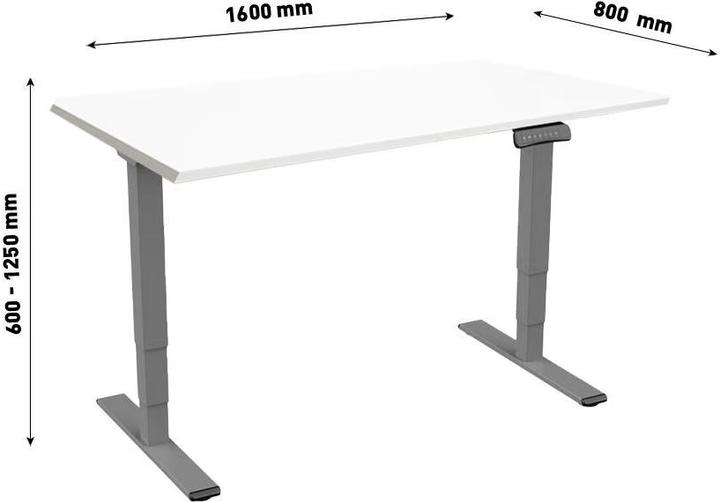 Produktbild Contini Höhenverstellbarer Bürotisch (160 x 80 x 130 cm)