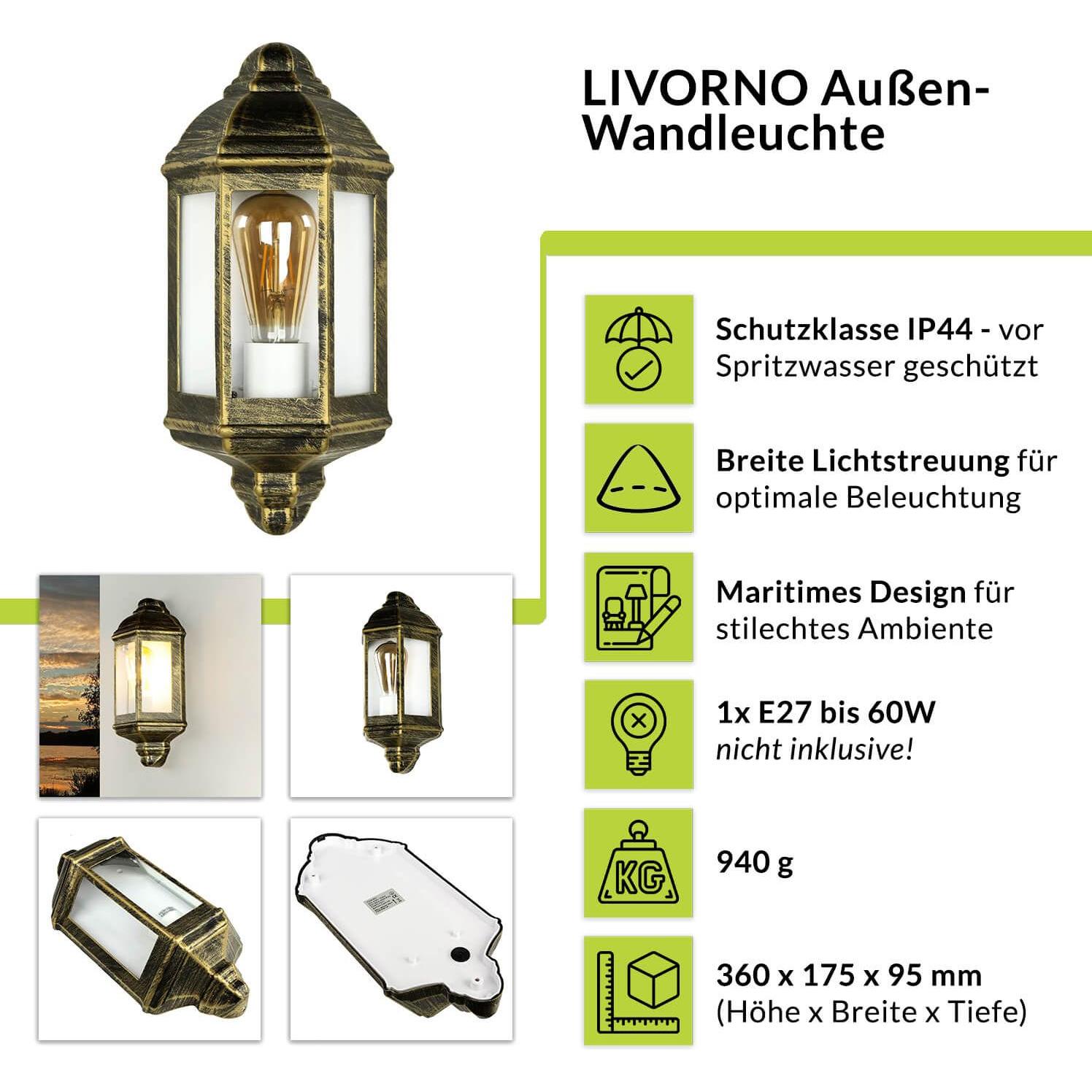 Thumbnail - Licht-Erlebnisse, Gartenbeleuchtung, Livorno (E27, IP44)