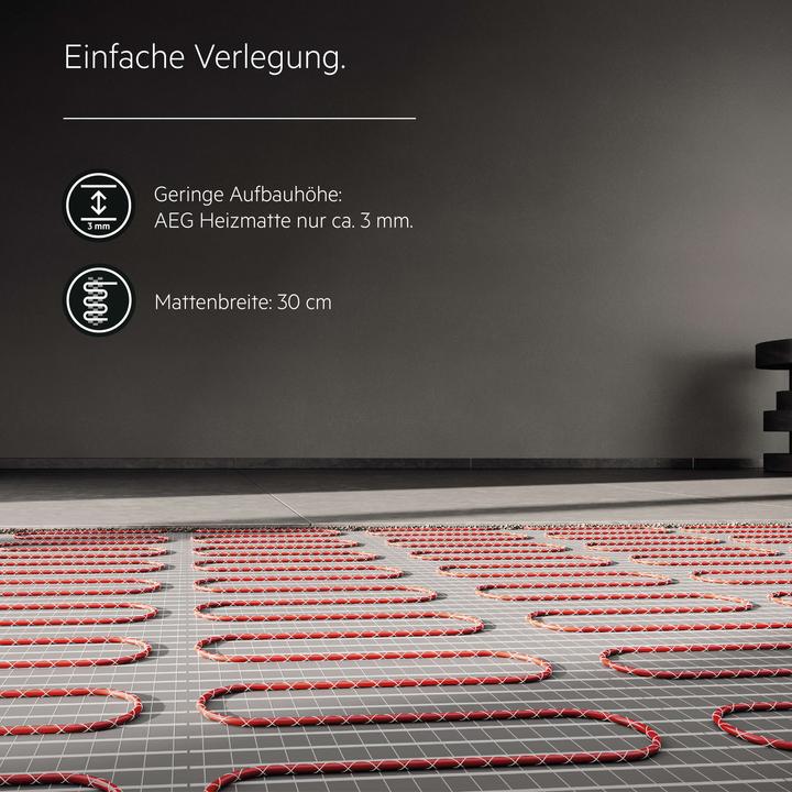Produktbild AEG Haustechnik Wellness Thermo Boden TBSG 200/1.1, elektr. FBH, Heizmatte 1,1 m², begehbare Duschen, Sitzflächen