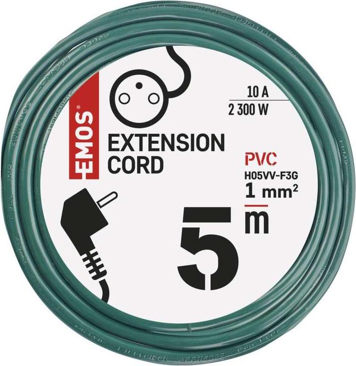 Produktbild Emos Przedłużacz 1-Krotny Zielony Emos-Emos (5 m, CEE 7/5)