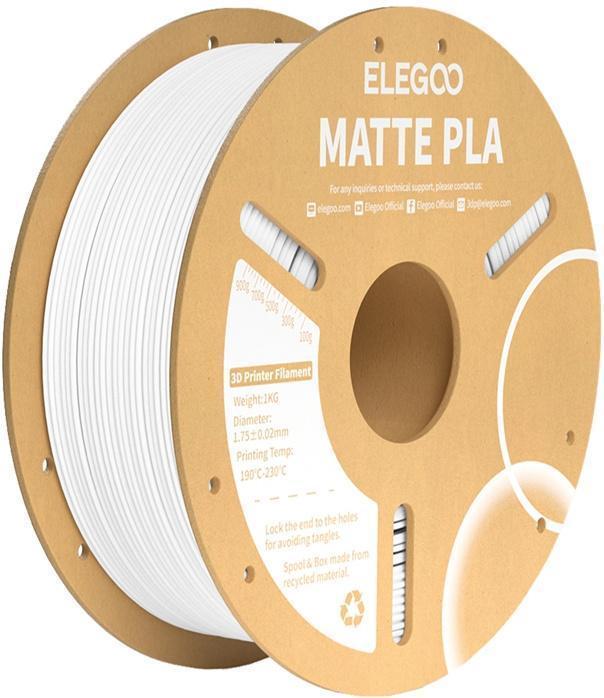 Actual product image Elegoo Filament PLA Matte (White) (PLA, 1.75 mm, 1000 g, White)