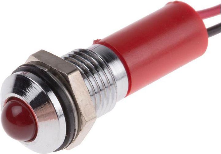 Produktbild RS PRO 8mm vorsteh verchro LED Drähte rot 12VDC