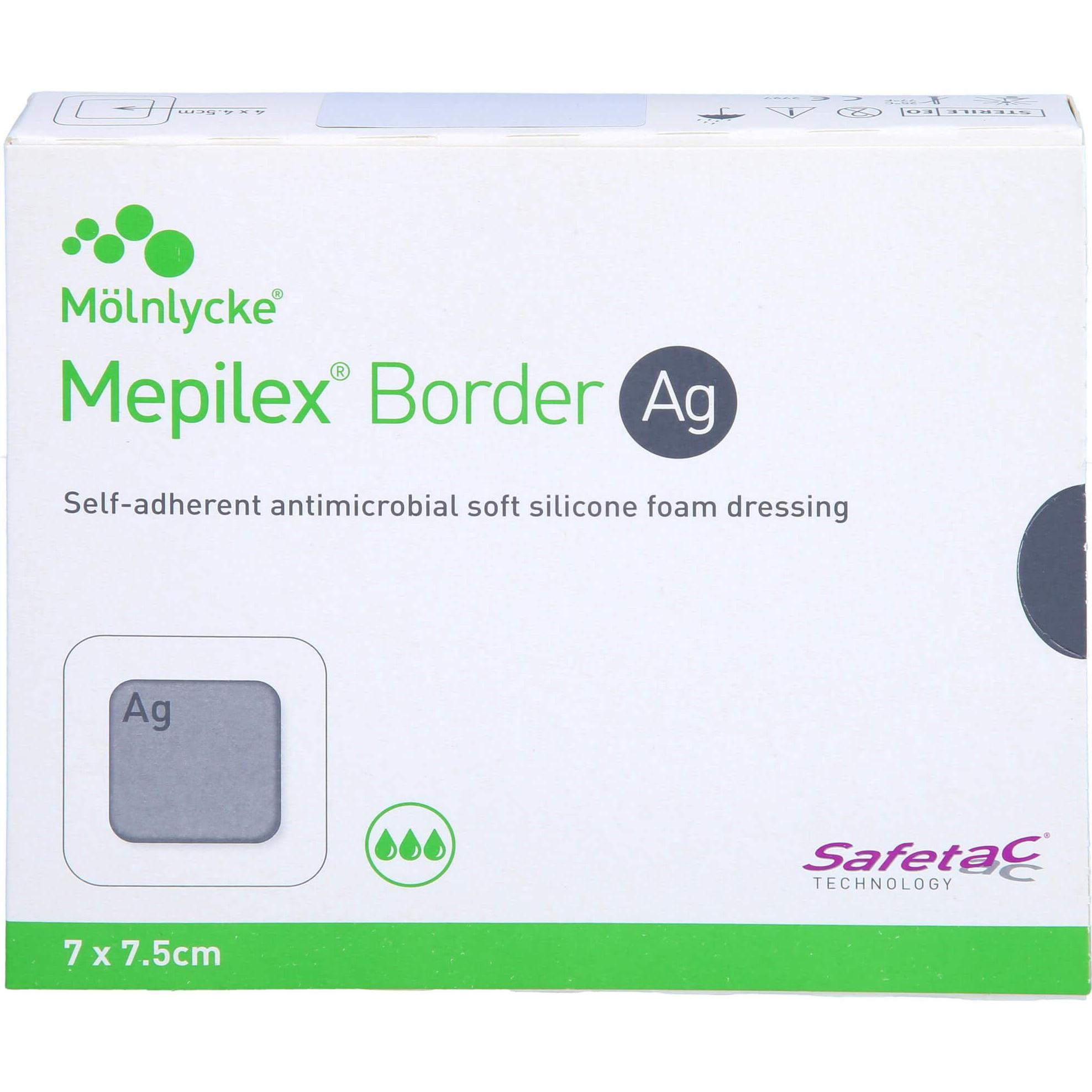 Mölnlycke, Verbandsmaterial, MEPILEX BORDER AG 7X7.5CM