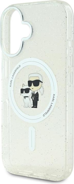 Produktbild Karl Lagerfeld IML Glitter Karl und Choupette MagSafe Back Cover für Apple iPhone 16 klar (Apple iPhone 16)