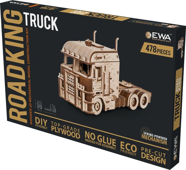 Actual product image Eco Wood Art Road King articulated lorry - 3D wooden construction kit