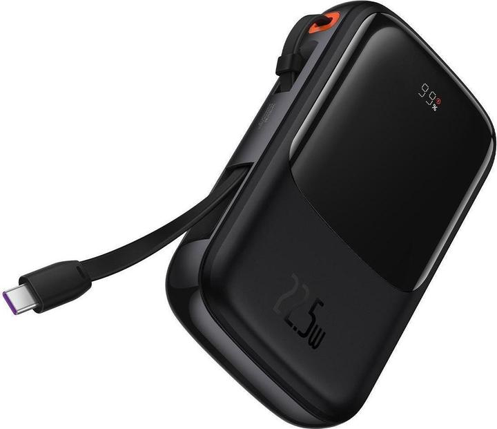 Image du produit Baseus Banque d'alimentation Qpow PRO avec câble, 10000mAh, 22.5W (Noir) (10000 mAh, 22.50 W, 37 Wh)