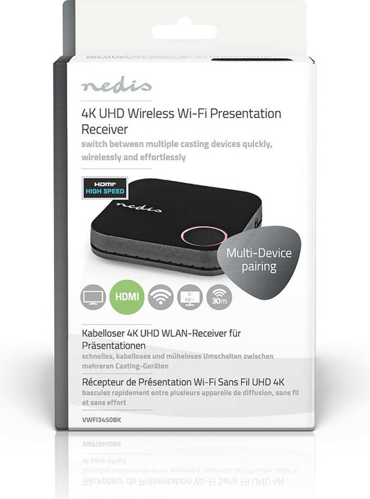Image du produit Nedis Récepteur HDMI™ sans fil | WLAN | 2400 MHz | 30.0 m (ligne de vue) | 4K@60Hz | 0.04 Gbps | PVC