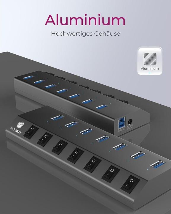 Produktbild Icy Box IB-HUB1701-C3 (USB-C, 7 Ports)