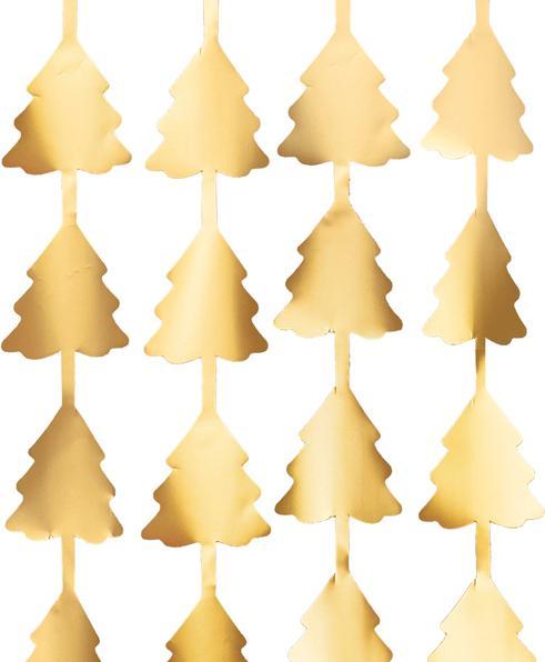 Produktbild Partydeco Party curtain - Christmas trees, gold, 100x245cm (1 pkt / 1 pc.) (1 Stk.)