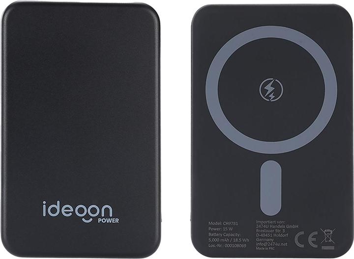 Image du produit Ideoon Kabellose Schnelllade-Powerbank, Magsafe, 5000 mAh (5000 mAh, 15 W, 18.50 Wh)