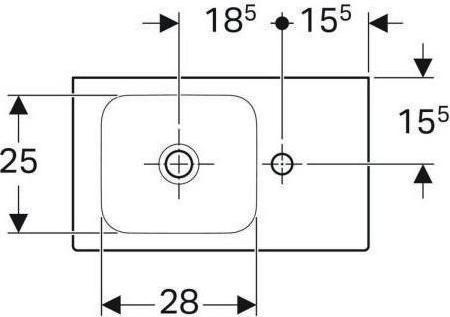 Produktbild Geberit Waschtisch iCon Ablage rechts 53 cm wei 124053000 (310 mm, 530 mm)