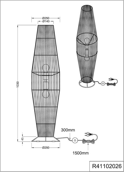 Actual product image Reality Miki Floor Lamp (E27)