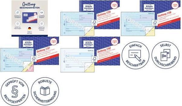 Image du produit Avery Livret de formulaires "Quittance avec TVA", 4+1 (40 x)