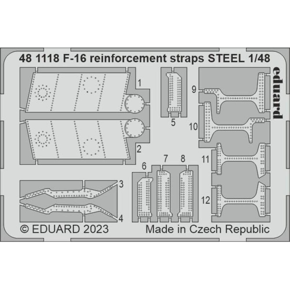 Eduard F-16 reinforcement straps STEEL 1/48 KINETIC