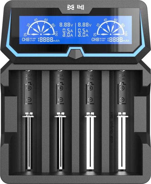 Xtar Chargeur de batterie pour piles X4 18650 AA AAA Ni-MH Li-Ion 4 emplacements (Chargeurs sans batterie)
