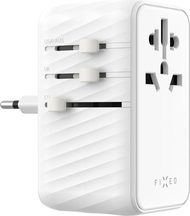Actual product image Fixed Voyager World Adapter, 4xUSB-C/1xUSB, GaN, 85W, white