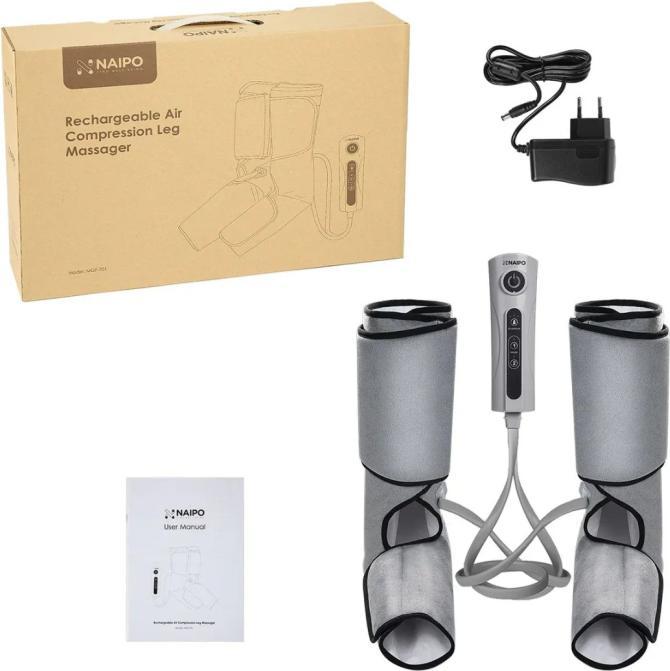 Actual product image Naipo MGF-C701 grau / Massagegerät / für Füsse und Waden / 2 Programme / 3 Intensitäten