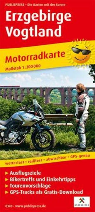 Motorbike map Erzgebirge - Vogtland 1:200 000 200000