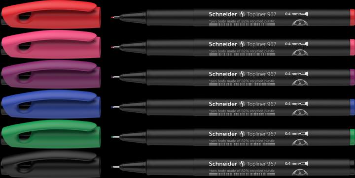 Produktbild Schneider Feinliner Topball 967 6ST sort (Sortiert, 6 x)