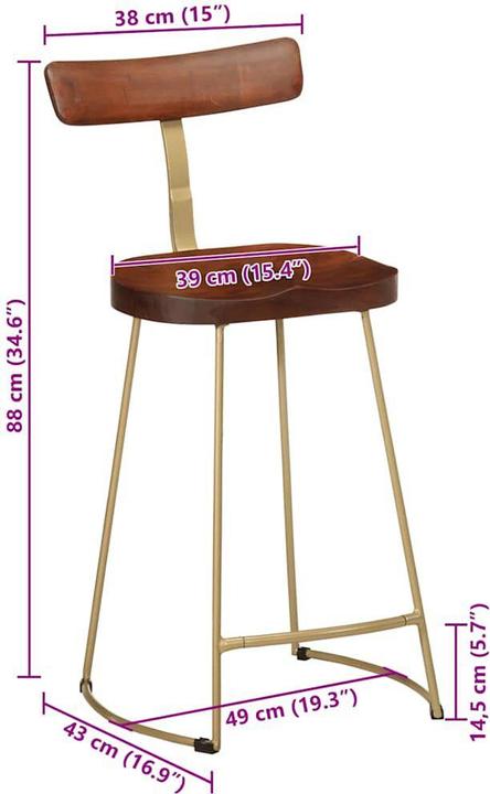 Produktbild vidaXL Barhocker