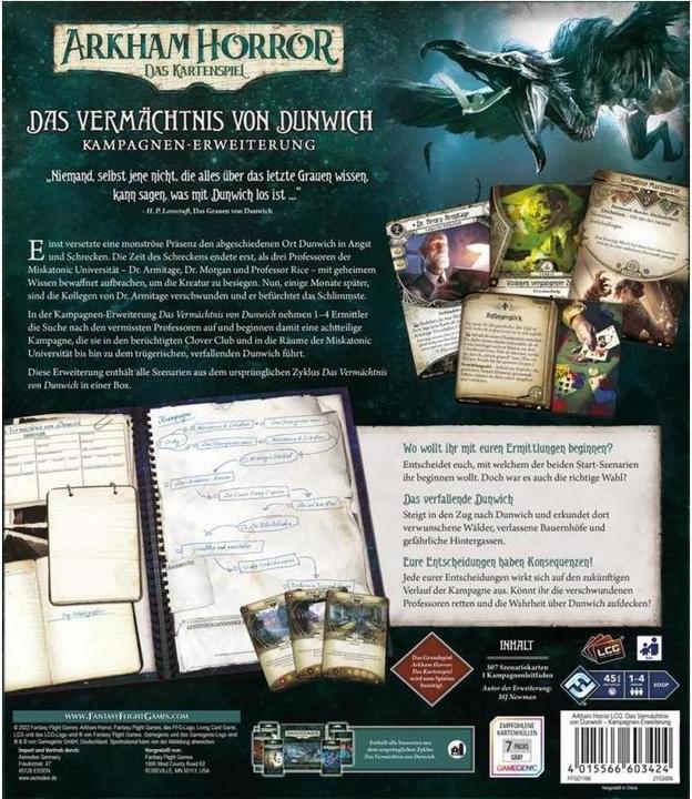 Image du produit FFG FFGD1166 - Horreur à Arkham : L'Héritage de Dunwich (extension de campagne DE) (Allemand)