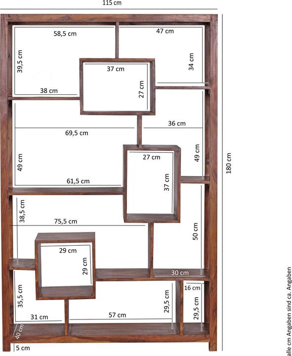 Produktbild FineBuy Bücherregal (115 x 180 cm)