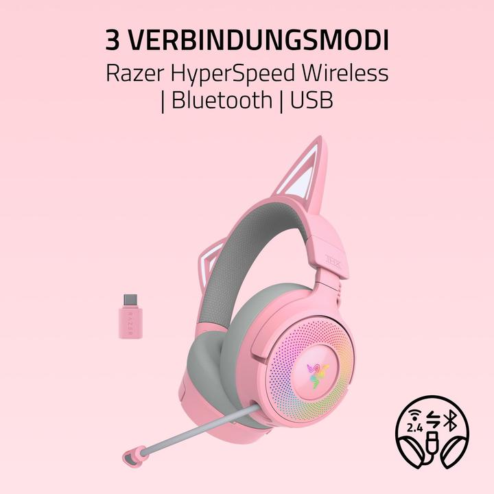 Produktbild Razer Kraken Kitty V3 Pro - Quartz (Kabellos)