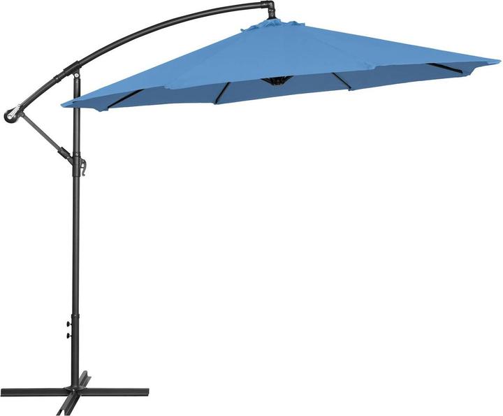 Actual product image Uniprodo Hanging Parasol - blue - round - Ø 300 cm - tiltable (2.92 m)