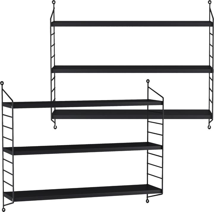 Actual product image En.Casa Modular wall shelf Strängnäs set of 2 black