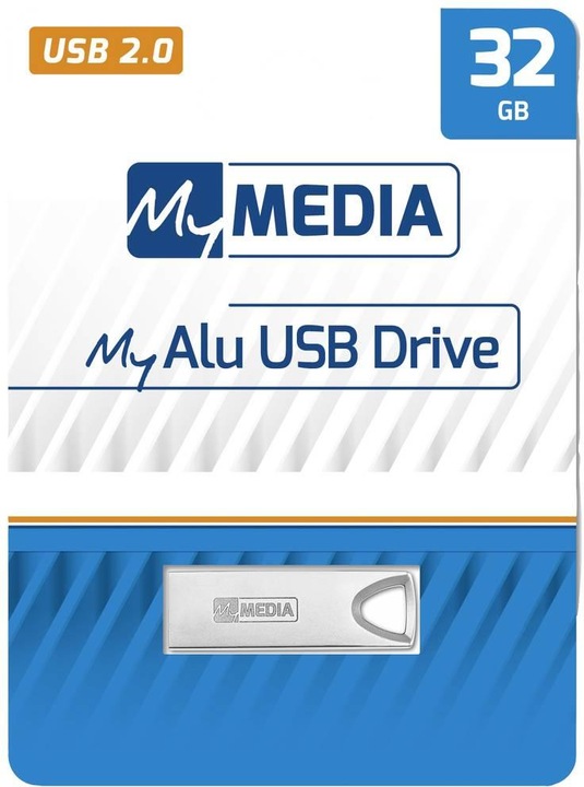 Image du produit MyMedia Clé USB 2.0 32 Go, My Alu, argentée (32 Go, USB-A)