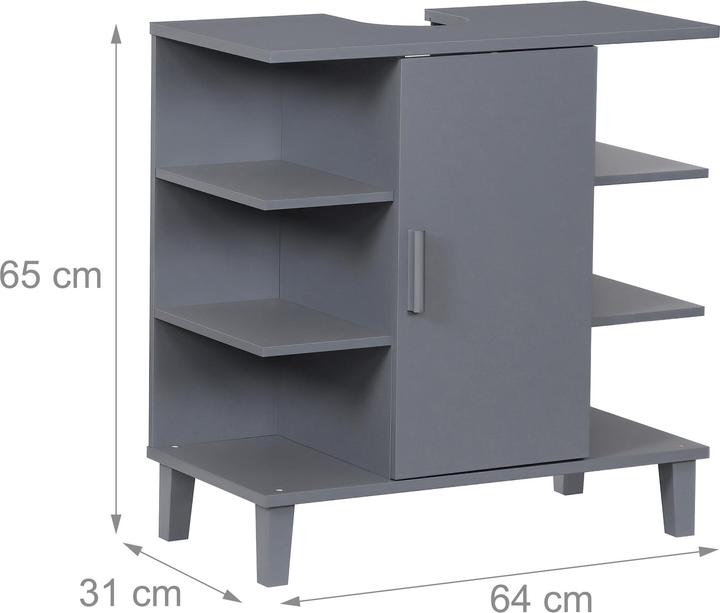 Image du produit Relaxdays Waschbeckenunterschrank Tür & Ablagen (64 x 31 x 65 cm)