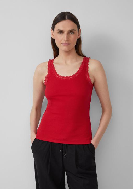 Actual product image S.Oliver T-Shirt Geripptes Slim-Fit-Tanktop mit Spitze (34)
