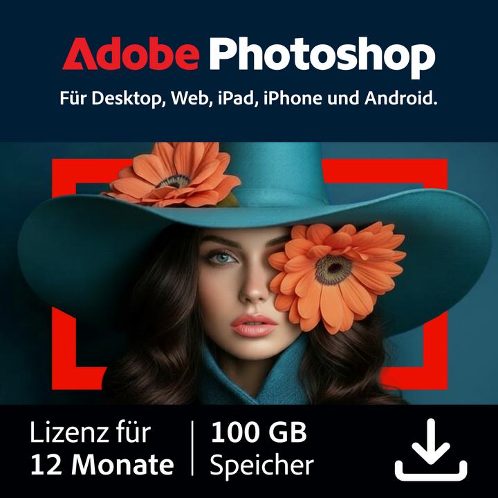 Adobe Photoshop | 1 Jahr | 100GB Cloudspeicher (1 User, 12 months)
