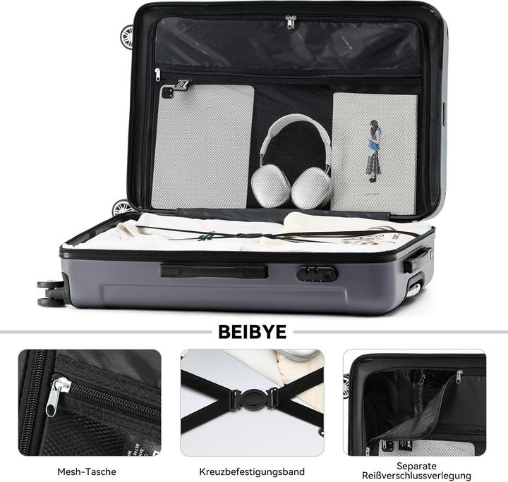 Image du produit Beibye Hartschalenkoffer mit Zahlenschloss (70 l)