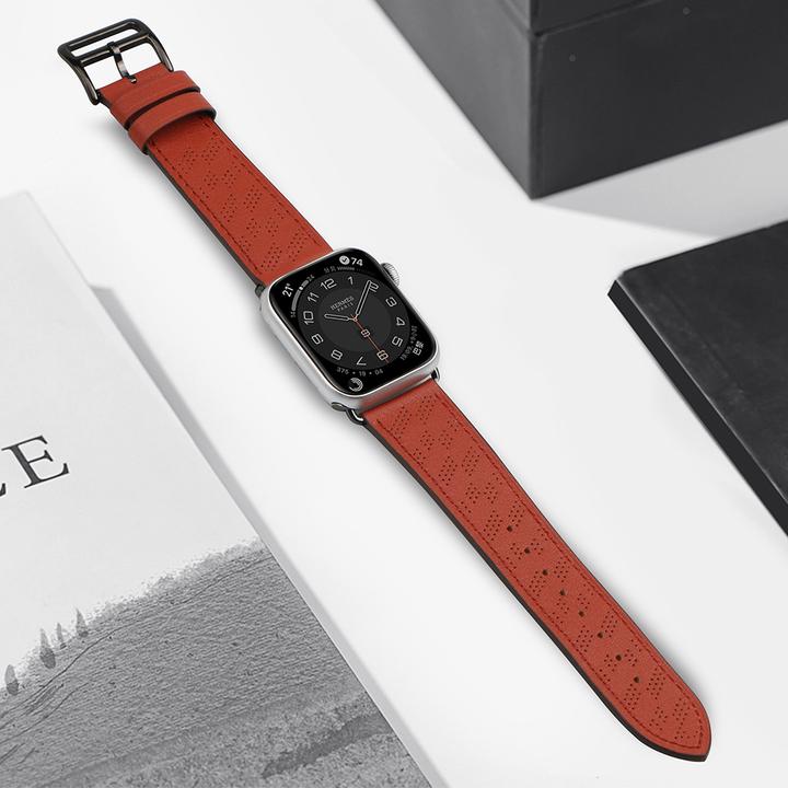 Produktbild Hurtel Armband Leder Lederarmband für Apple Watch SE, 8, 7, 6, 5, 4, 3, 2, 1 (41, 40, 38 mm) Bandarmband ro (38 mm, 40 mm, 41 mm, Echtes Leder)