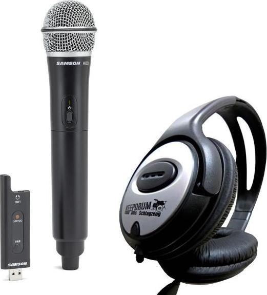 Samson XPD2HQ6 Wireless USB handheld microphone with headphones