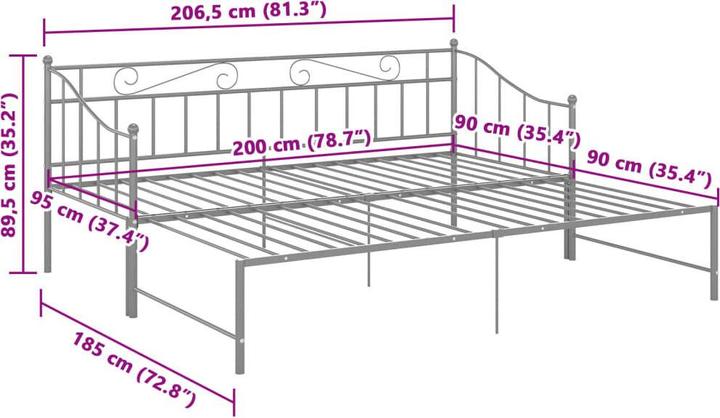 Image du produit vidaXL Schlafsofa-Gestell (90 x 200 cm)