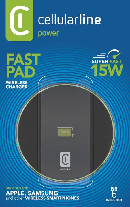 Actual product image Cellularline Fast Pad Wireless Charger (15 W)