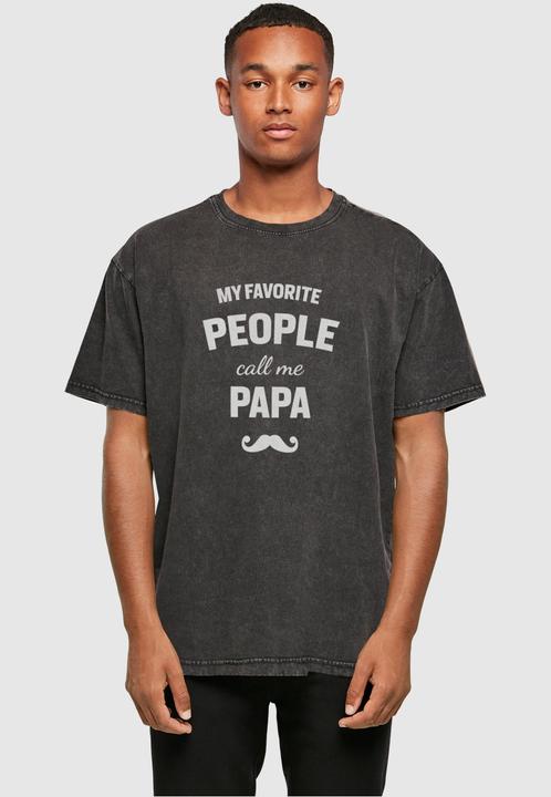 Produktbild Merchcode Fathers Day - My Favorite People Call Me Papa Acid Washed Heavy Oversized Tee - 112805 (L)