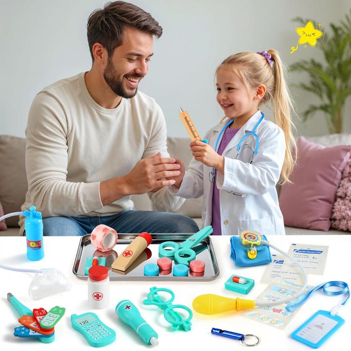 Produktbild Perbabe 39-teiliges Arztkoffer-Spielset mit Stethoskop