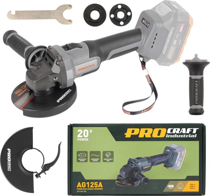 Produktbild Procraft Industrial AG125Abb Akku Winkelschleifer 20 V 125 mm Brushless Solo - ohne Akku, ohne (125 mm)