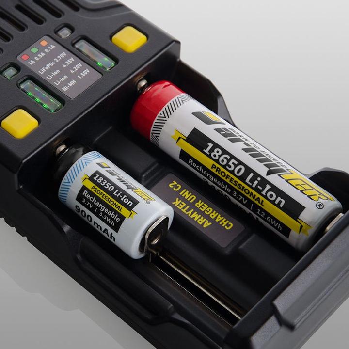 Actual product image ArmyTek Uni C2 (1 pcs., 10440, 14500, 16340, 18350, 18650, 26650, 32650, AA, AAA, AAAA, C, D, Chargers without battery)
