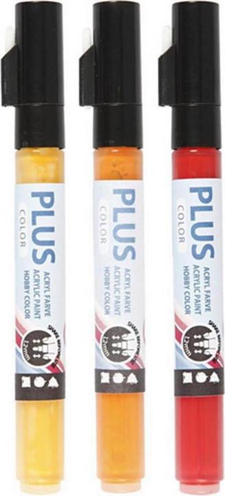 Creativ Company Acrylmarker (Orange, Gelb, Rot, 2 mm, 3 x)