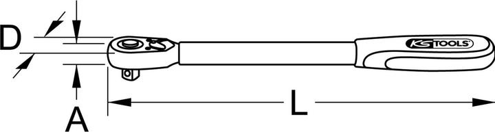 Actual product image KS Tools 1/4" SlimPOWER telescopic joint reversible ratchet (1/4")