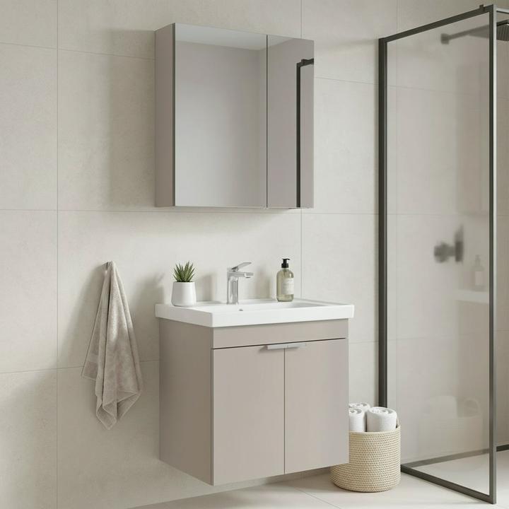 Produktbild Homitis Desna 60 Bathroom Cabinet With Sink & Mirror Set (2 Pieces)