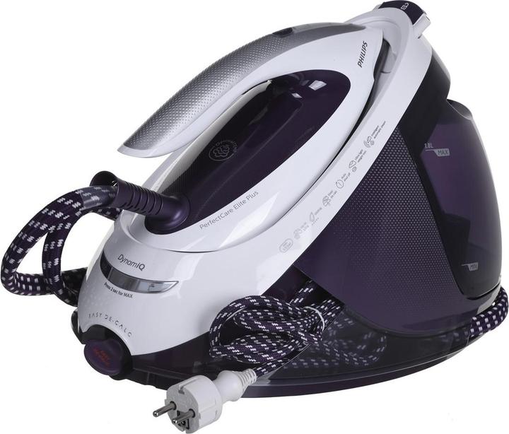 Immagine prodotto Philips GC9660/30 stazione stirante a vapore con piastra T-ionicGlide Viola, Bianco (2700 W, 520 g/min)